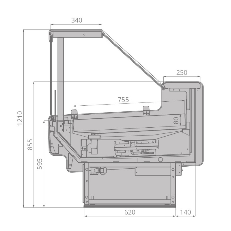 Витрина холодильная Brandford AURORA Slim SQ 190 рыба на льду